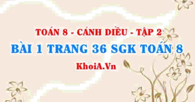 Bài 1 trang 36 Toán 8 Cánh Diều Tập 2